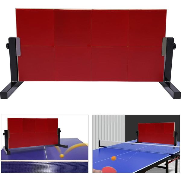 Tavola Di Rimbalzo Per Tennis Da Tavolo/Ping Pong - Tavola Di Rimbalzo Verticale - 66 X 33 Cm - Allenamento In Solitaria - Ausilio Per L'allenamento - Rosso-image