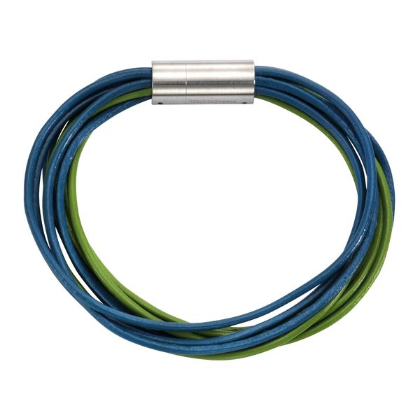 Armband Zeeme "Leder 9-Reihig TüRkis Mit Magnetverschluß Aus Stahl 19Cm Lang", Blau (TüRkis), ArmbäNder, Damen, 19Cm, Edelstahl, GläNzend, Armband-image