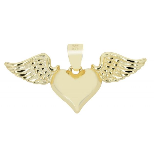 KettenanhäNger Adelia´S "Trendiger Herz AnhäNger Aus 925 Sterling Silber", Gold, SchmuckanhäNger, Damen, Silber 925 (Sterlingsilber), KettenanhäNger-image