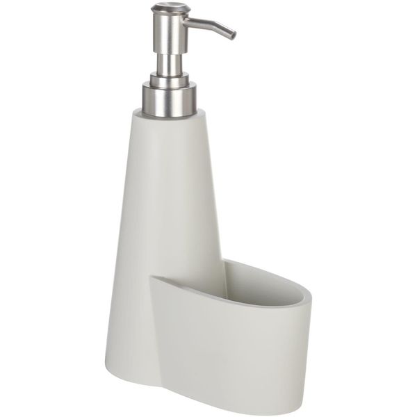 Seifenspender "Simra", Beige, Kunststoff, Polyresin (Kunststein), SchÖNer WOHNEN-KOLLEKTION, Dosierspender, Seifenspender, SpüLmittelspender Mit Schwammablage, Hochwertige Keramik, 300 Ml-image