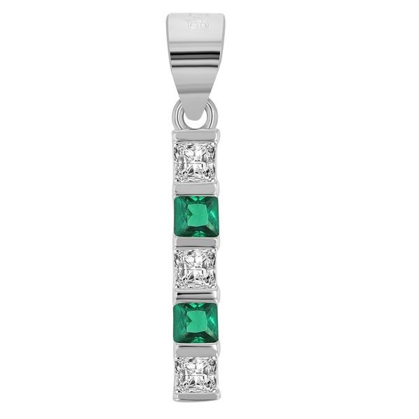 KettenanhäNger Adelia´S "Moderner Schmuck AnhäNger Aus 925 Sterling Silber", GrüN, SchmuckanhäNger, Damen, Silber 925 (Sterlingsilber), KettenanhäNger-image