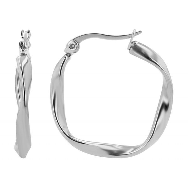 Paar Creolen Adelia´S "Damen Creolen Aus Poliertem Edelstahl Ø 20 Mm", Silber, Ohrringe, Damen, Damen, Edelstahl-image