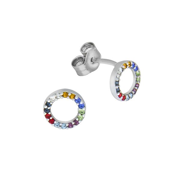 Paar Ohrstecker Vivance "925/- Sterling Silber Rhodiniert Kristall Bunt", Weiß (Weiß, Bunt), Ohrringe, Damen, One-Size, Silber 925 (Sterlingsilber)-image