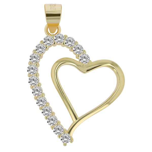 KettenanhäNger Adelia´S "Zeitloser Herz AnhäNger Aus 925 Sterling Silber", Gold, SchmuckanhäNger, Damen, Silber 925 (Sterlingsilber), KettenanhäNger-image