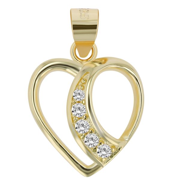 KettenanhäNger Adelia´S "Eleganter Herz AnhäNger Aus 925 Sterling Silber", Gold, SchmuckanhäNger, Damen, Silber 925 (Sterlingsilber), KettenanhäNger-image