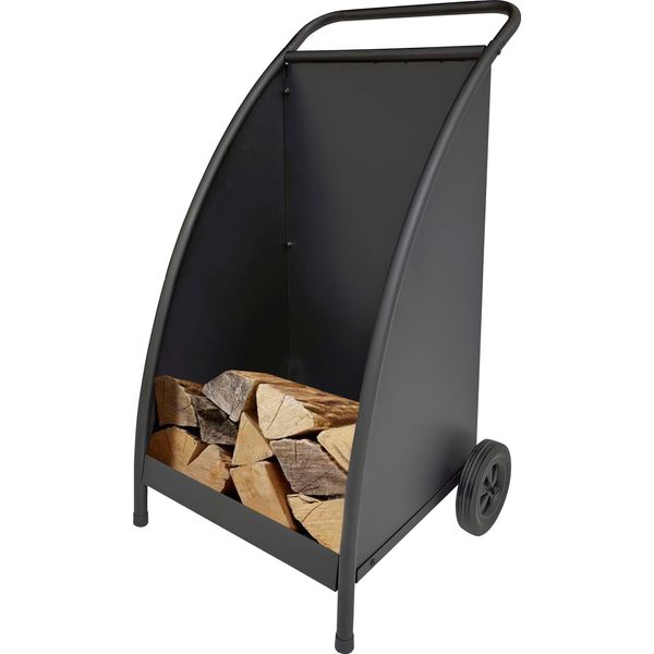 Aufbewahrungsbox Firefix "Holzwagen", Schwarz, B:50Cm H:88Cm T:53Cm, Metall, Aufbewahrungsboxen, Aufbewahrungsbox, Mit 2 RäDern-image