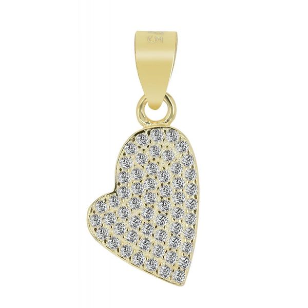 KettenanhäNger Adelia´s "Moderner Herz AnhäNger Aus 925 Sterling Silber", Gold, SchmuckanhäNger, Damen, Silber 925 (Sterlingsilber), KettenanhäNger-image