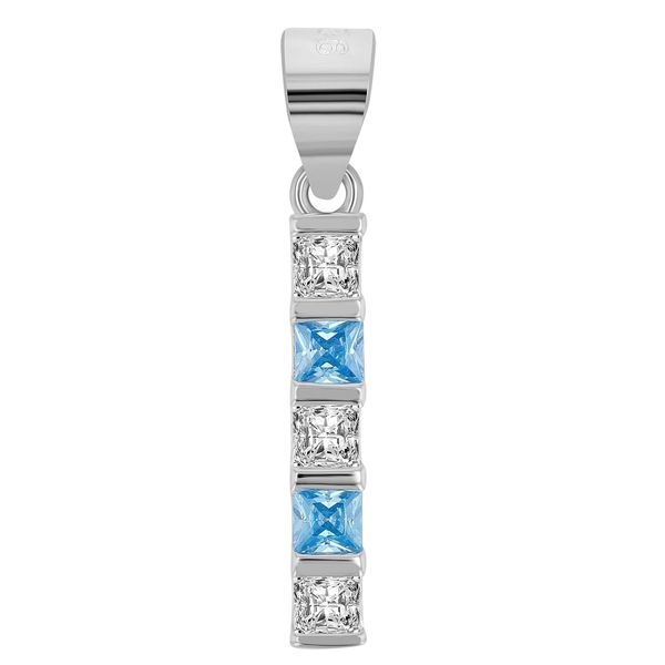 KettenanhäNger Adelia´S "Moderner Schmuck AnhäNger Aus 925 Sterling Silber", Blau, SchmuckanhäNger, Damen, Silber 925 (Sterlingsilber), KettenanhäNger-image