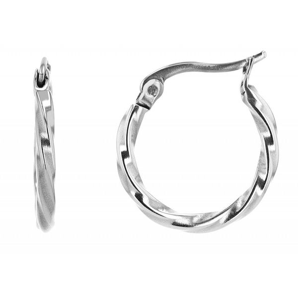 Paar Creolen Adelia´s "Damen Creolen Aus Edelstahl Ø 15 Mm", Silber, Ohrringe, Damen, Damen, Edelstahl-image