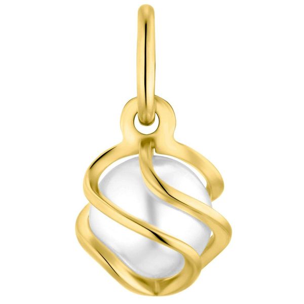 KettenanhäNger Amor "Perle", Gold (Gelbgoldfarben, Weiß), SchmuckanhäNger, Damen, Gelbgold 375, 0,47 G, KettenanhäNger, Made In Germany - Mit Wachsperle-image