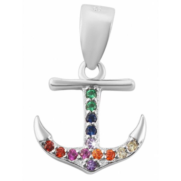 KettenanhäNger Adelia´S "Stylischer Anker AnhäNger Aus 925 Sterling Silber", Silber, SchmuckanhäNger, Damen, Silber 925 (Sterlingsilber), KettenanhäNger-image