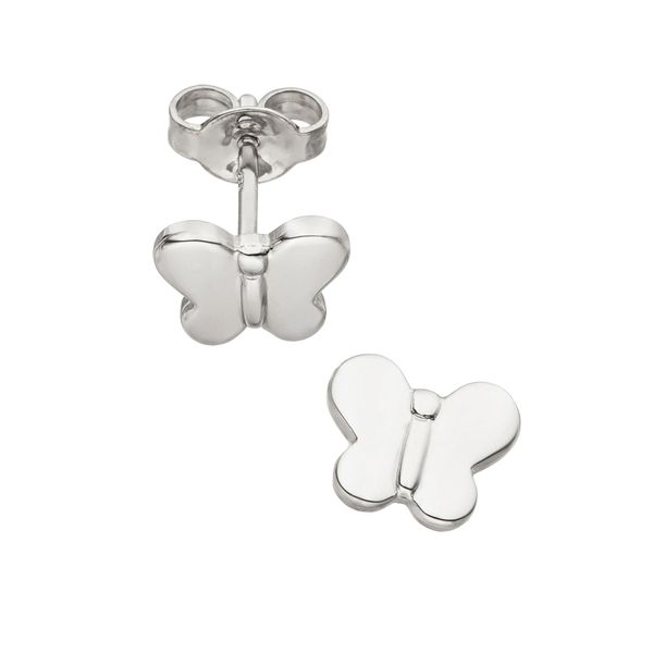 Paar Ohrstecker Jobo "Ohrringe Kinderohrringe Schmetterling", Silber (Silber 925), Ohrringe, MäDchen, Silber 925 (Sterlingsilber), 925 Silber Rhodiniert-image