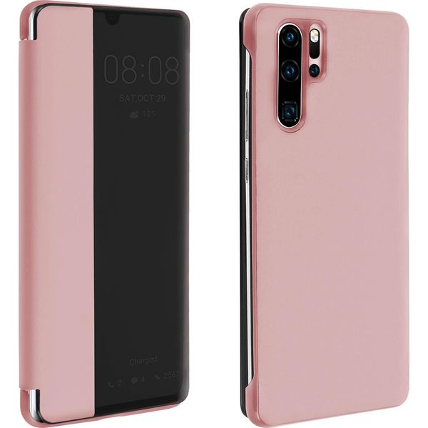 Flip Cover Con Finestra Smart View Per Huawei P30 Pro - Oro Rosa-image
