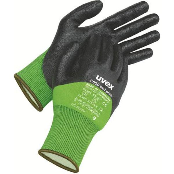 Guanto Di Sicurezza Uvex C500 Wet Plus Verde Taglia 8-image