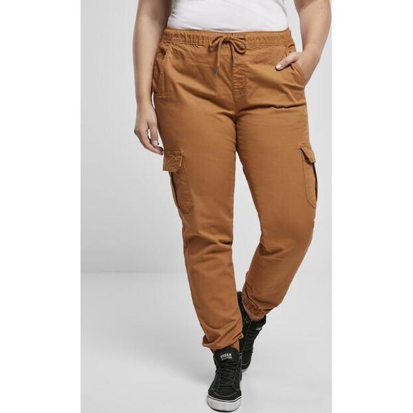 DáMské Kalhoty Urban Classics Donna Pantaloni Cargo Jogging A Vita Alta Toffee - S-image