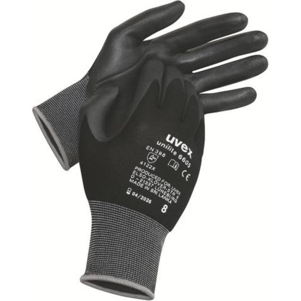 Guanto Di Sicurezza Uvex Unilite 6605 Nero Taglia 7-image