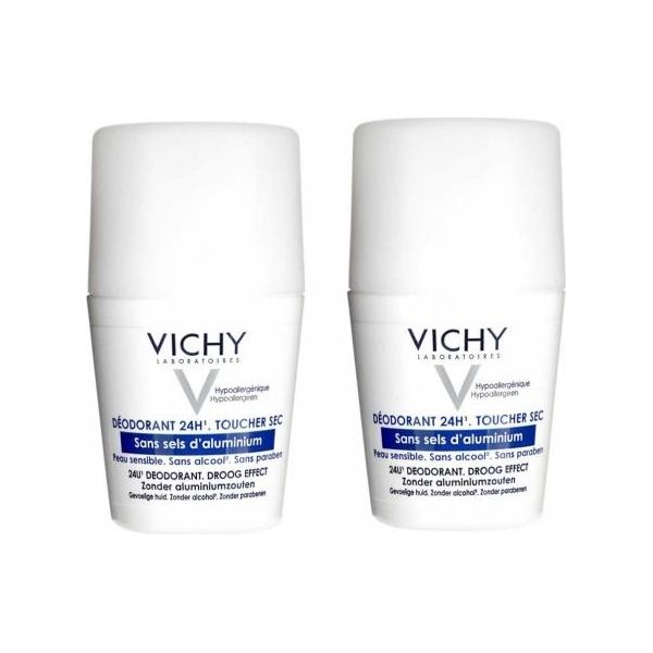 Vichy Deodorante Roll-On 24H Tocco Secco Per Pelli Sensibili (2X 50Ml)-image