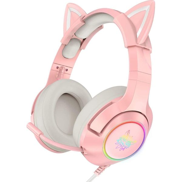 Onikuma K9 Cuffie Da Gioco Stereo Con Microfono Per Pc / PS4 / Xbox One, Rosa-image