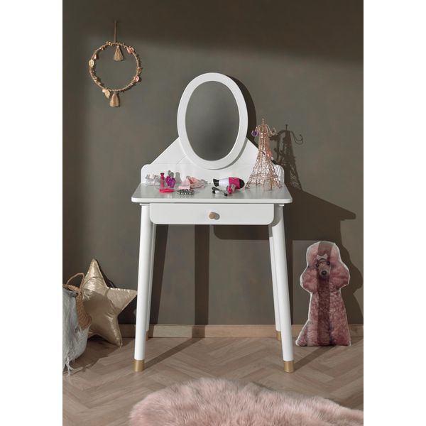 Vipack Tavolo Da Toeletta Per Bambini Billy Con Specchio In Legno Bianco-image