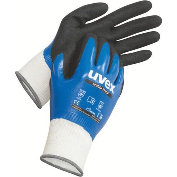 Guanto Di Sicurezza Uvex Unilite 7710F Blu, Bianco Taglia 9-image
