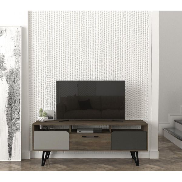Skye Decor, Borges, Tavolino Per Tv, Grigio, 100 % Slipboard Rivestito In Melamina, 150 X 35 X 55,6 Cm-image