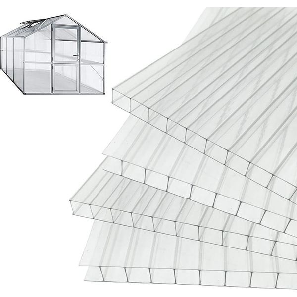 Jopassy 14X Lastre A Doppia Parete In Policarbonato 4 Mm 10,25 M² Lastre A Doppia Parete Lastre Per Serre-image