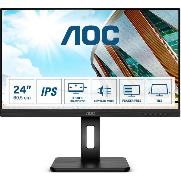 Aoc P2 24P2Q - 60,5 Cm (23.8") - 1920 X 1080 Pixel - Full Hd - Led - 4 Ms - Nero"-image