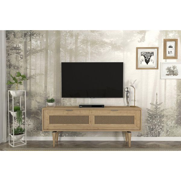 Skye Decor, Sirona - Oak, Fernsehtisch, Eiche, 100 % Melaminbeschichteteteten Spanplatten, 140 X 29,6 X 55,2 Cm-image