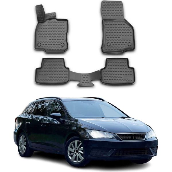 2012-2020 Seat Leon Tappetini Tpe Nero 4 Pz-image