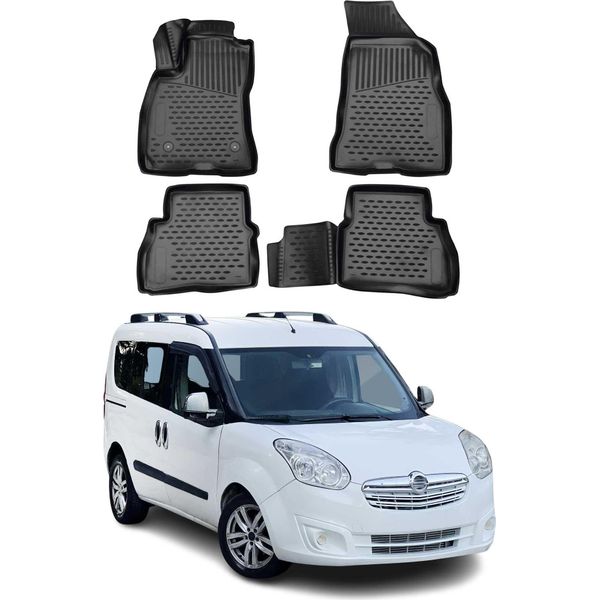 2010-2018 Opel Combo Tappetini Tpe Nero 4 Pezzi-image