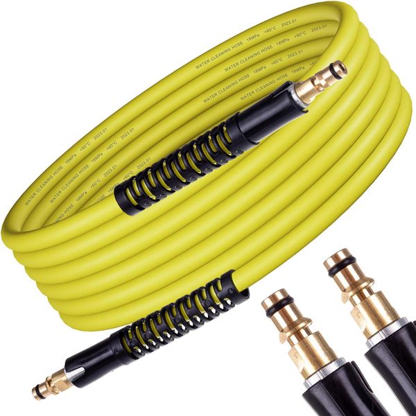5 M Di Tubo Flessibile Karcher K2 K3 K4 K5 K6 K7 Nuovo Tipo Click-Click Giallo-image