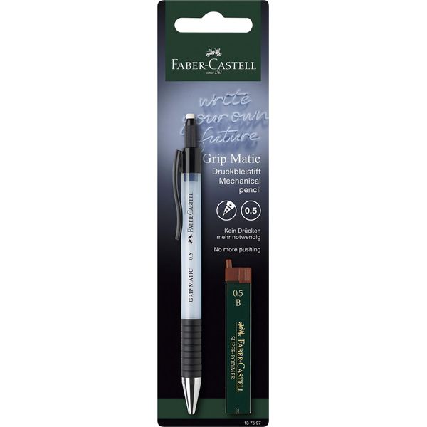 Faber Castell Gripmatic 1375 0,5 B Matita Meccanica Blu Ruota+M-image