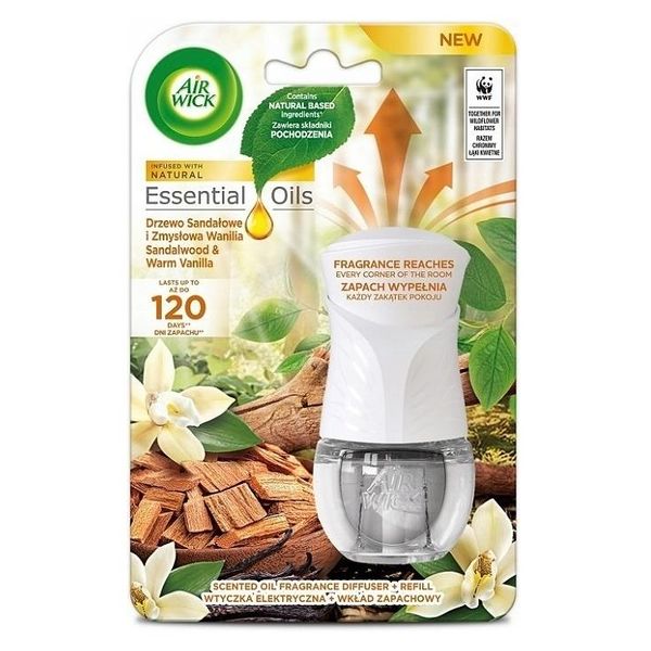 Air Wick, Set Deodorante Per Ambienti + Ricarica Sandalo E Vaniglia Sensuale, 19 Ml-image