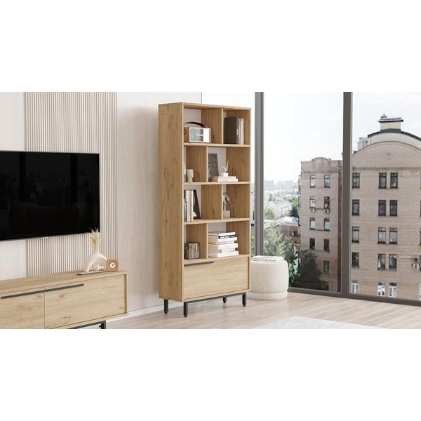 Skye Decor, On4-S, Libreria, 100 % Melamine Coated Slipboard, Noce, 83,9 X 29,5 X 175,6 Cm-image