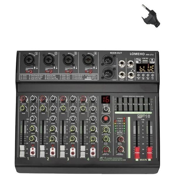 Mixer Audio, Equalizzatore A 7 Bande, Alimentazione Phantom A 48 V, Spina Ue-image