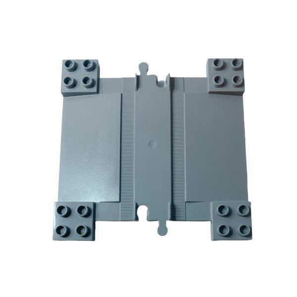 Lego® Duplo® Binario Per Passaggio A Livello Ferroviario Grigio Chiaro Nuovo! Quantità 5X-image