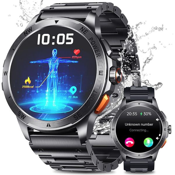 Sloksfil 2025 Smartwatch Uomo Et/Hrv/Siri 1,43 Pollici Amoled Funzione Telefono/24H Frequenza Cardiaca SPO2/50+ Modalità Sportive IP67 Impermeabile Monitor Del Sonno-image