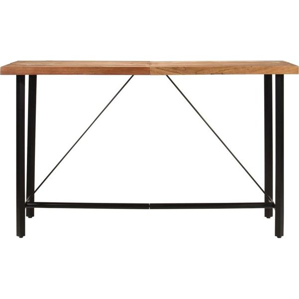 Tavolo Da Bar 180X70X107 Cm In Legno Massiccio Di Acacia E Ferro-image