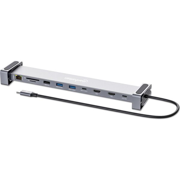 Manhattan 190398 Manhattan Docking Station USB-C Pd 10-In-1 4K 2Xhdmi-image