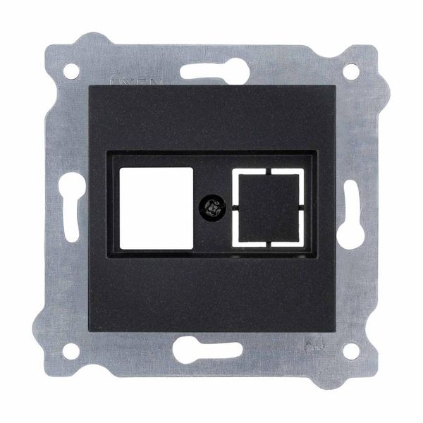Coperchio Anteriore Per Presa Computer Senza Connettore Nero Metallizzato 255/14E Exen-image