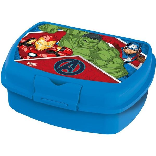 Tataway Marvel Sandwich Box Blu Per Bambini In Plastica Avengers Iron Man Hulk Captain America Utile Per Portare Gli Snack Fuori Casa-image