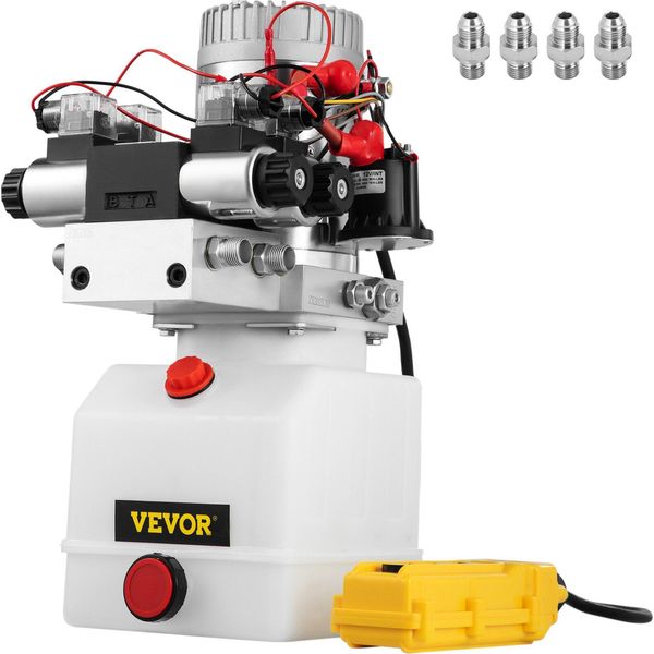 Pompa Idraulica A 12 V Con Doppio Solenoide A Doppio Effetto Pompa Ribaltabile Con Centralina Idraulica Da 4,5 L ZZ004234 Pompa Idraulica Elettrica Centralina Idraulica-image