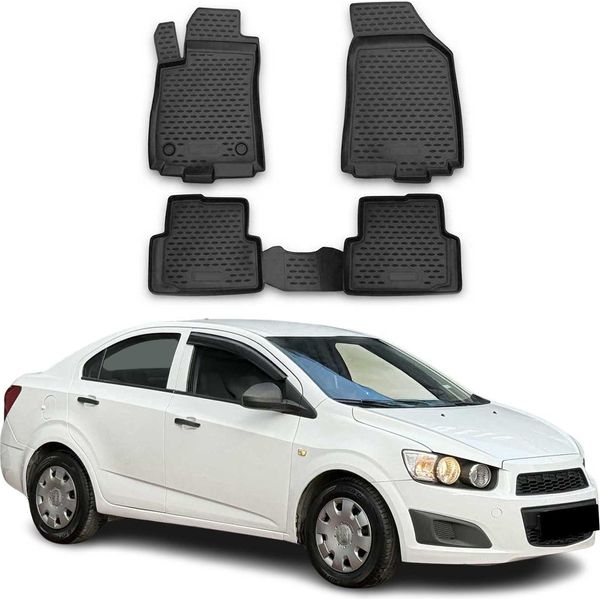 2012-2021 Chevrolet Aveo T300 Tappetini Tpe Nero 4 Pz-image