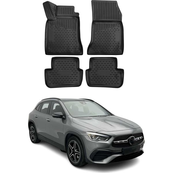 Omac Tappetini In Gomma Per Mercedes Gla H247 2020-2025 Tappetini Auto Nero 4X-image