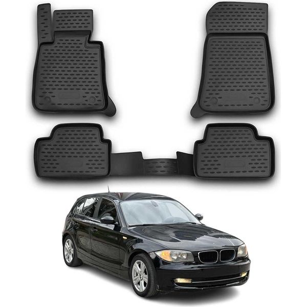 2004-2011 Bmw Serie 1 E87 5 Porte Tappetini Tpe Nero 4 Pezzi-image