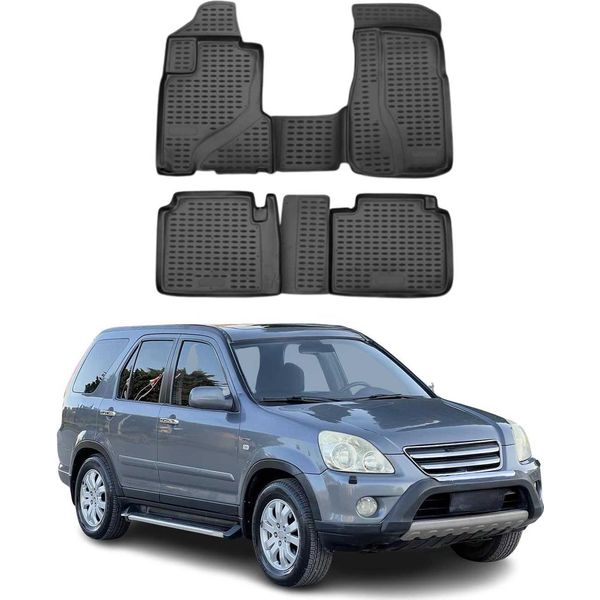 2002-2006 Honda CR-V Tappetini Tpe Nero 4 Pz-image
