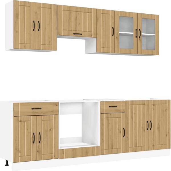 Syfax™ Set Mobili Da Cucina 8 Pz Kalmar Rovere Artigianale Truciolato-image