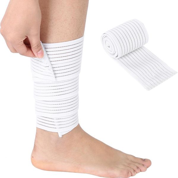 Fascia Elastica Sportiva, Compressione Per Il Sollevamento, Supporto Per Le Gambe, Supporto Per Le Ginocchia, Bianco-image