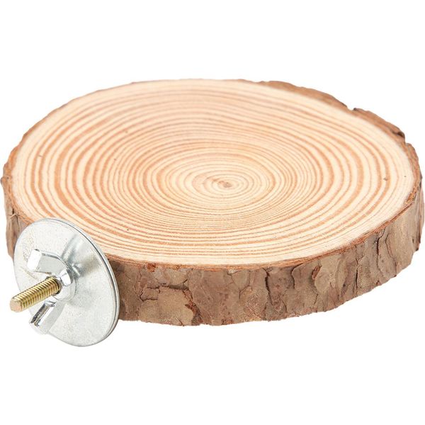 Uccelli Piattaforma Rotonda Posatoio In Legno Naturale Per Gabbia Pappagalli Mordere In Piedi6-8-image