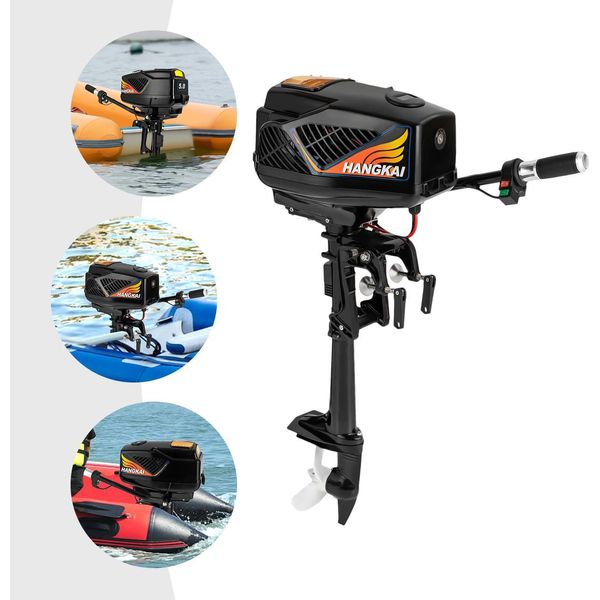 Motore Fuoribordo Elettrico, 48V 1200W, Nero Per Imbarcazioni-image